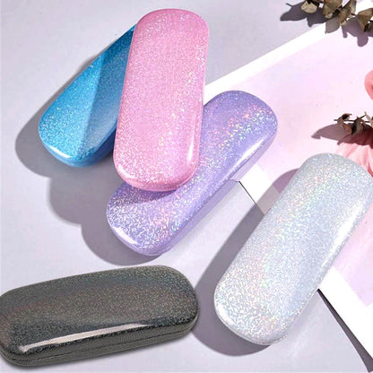 Glitter Hard Shell Glasses Case (White)