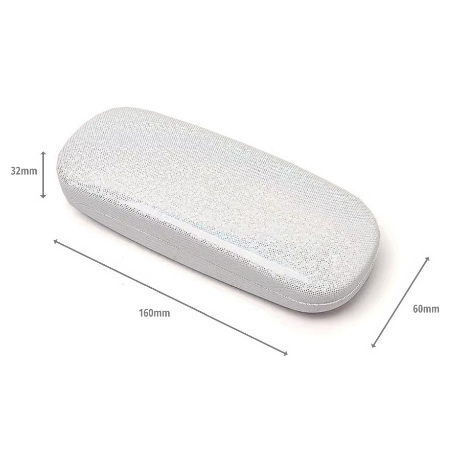 Glitter Hard Shell Glasses Case (White)