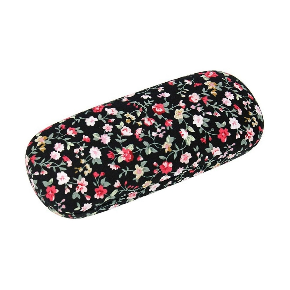 Floral Hard Shell Glasses Case (Black)