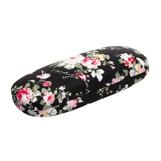 Floral Hard Shell Glasses Case (Black)