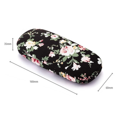 Floral Hard Shell Glasses Case (Black)