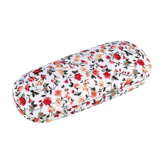 Floral Hard Shell Glasses Case (White)