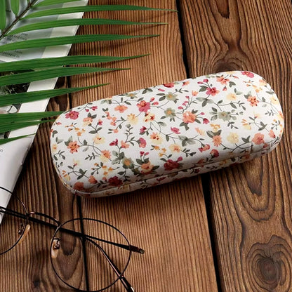 Floral Hard Shell Glasses Case (White)