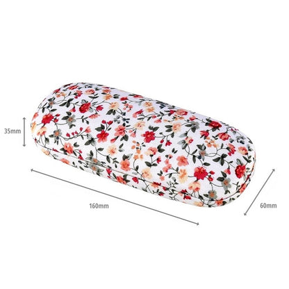 Floral Hard Shell Glasses Case (White)