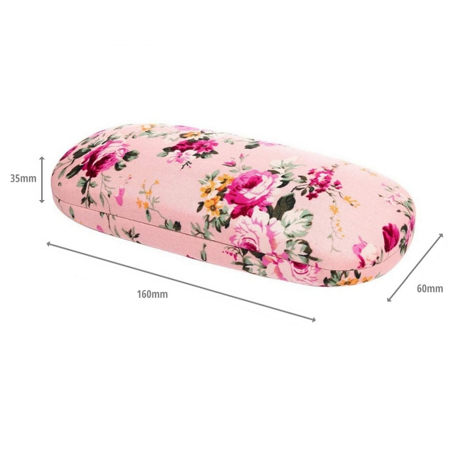 Floral Hard Shell Glasses Case (Pink)