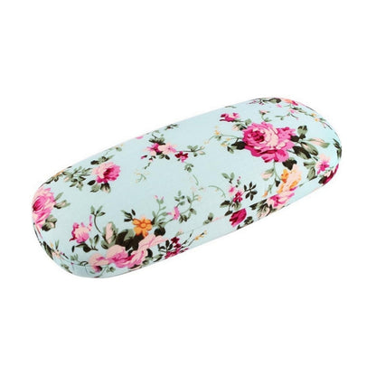 Floral Hard Shell Glasses Case (Blue)