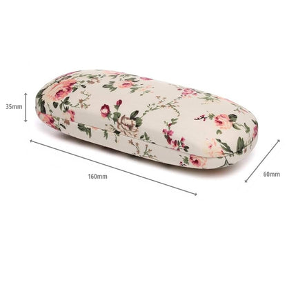 Floral Hard Shell Glasses Case (Cream)