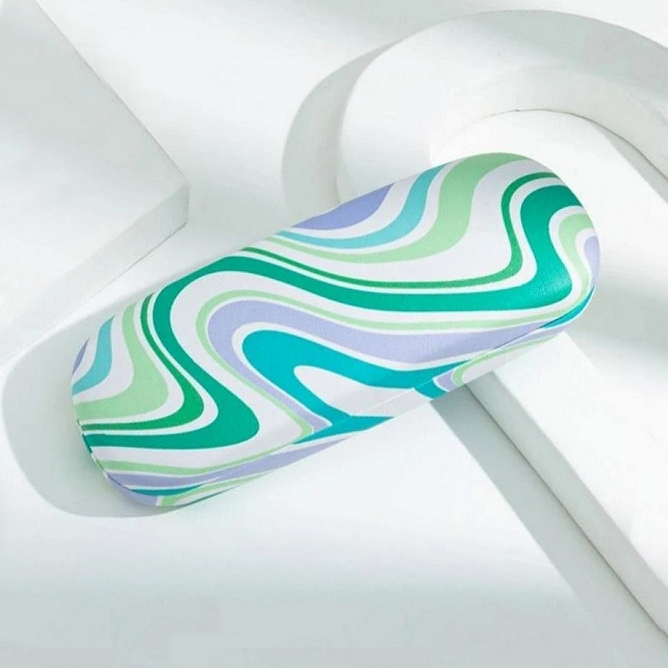 Green Swirl Hard Shell Glasses Case