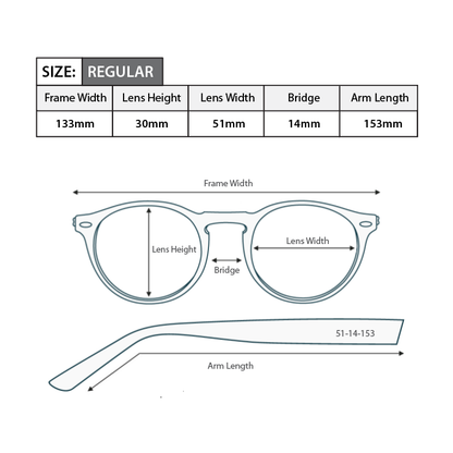 Oblong Magnified Reading Glasses R105